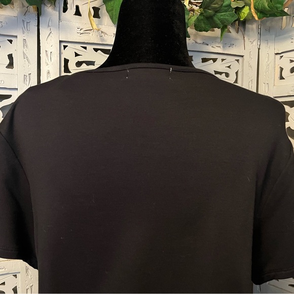 MARGAUX & LEXI LOVELY ALL BLACK SOFT & SMOOTH STRETCHY SHORT SLEEVE MAXI DRESS - Picture 8 of 12